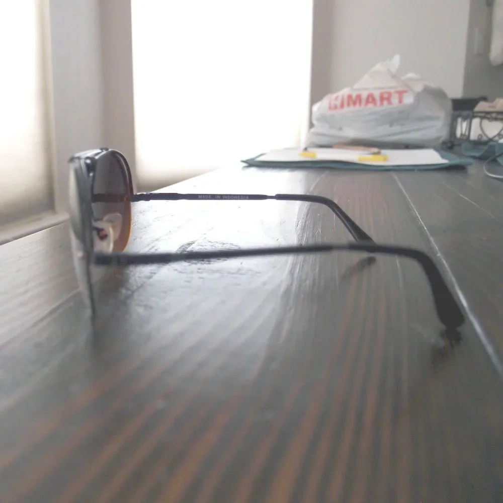 Vintage SPORTS 1/2 rim shield sunglasses.- amber gradient- non polar-unisex